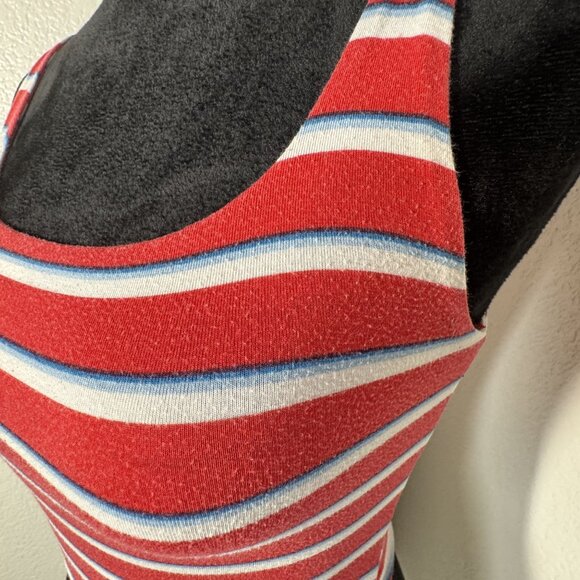 Kendall & Kylie XS Red White & Blue‎ Striped Crop Tank Top - Picture 2 of 5